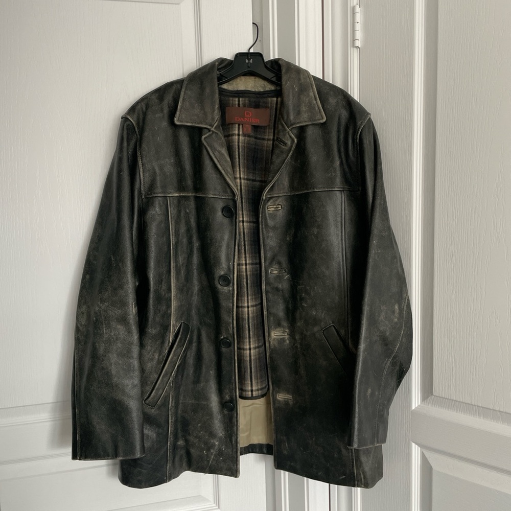 Distressed Danier Leather Jacket